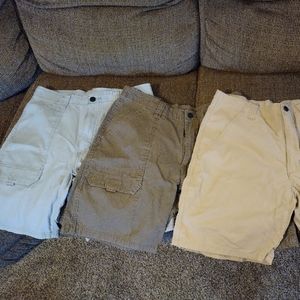 3 pairs, wrangler sport shorts, 32 waist